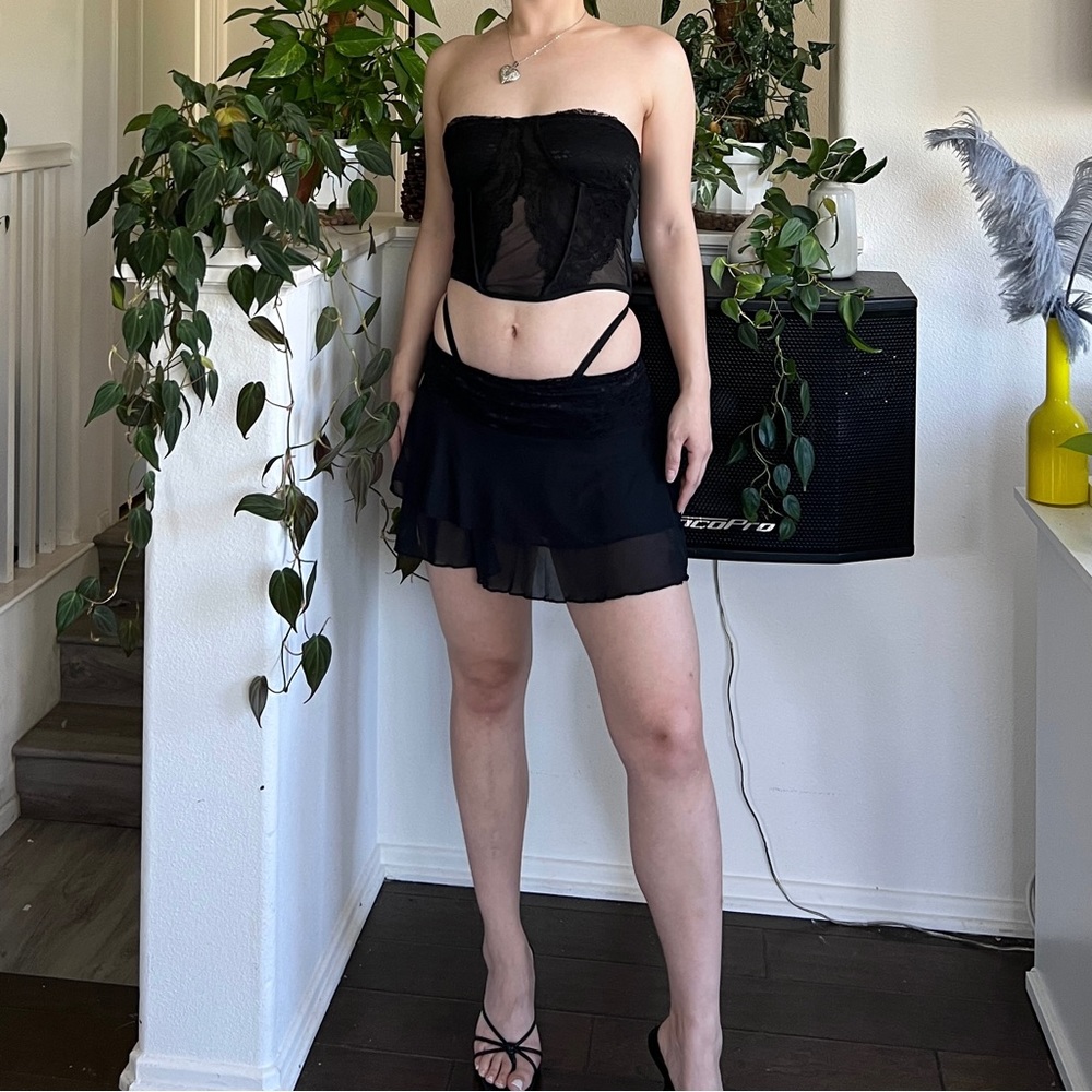 ♠️Black Semi-Sheer Lace Fairy Set♠️